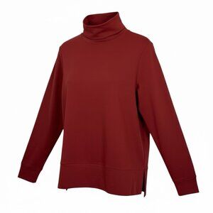 MPG Serene Funnel Neck Pullover Tunic Sweatshirt Small Brick Dust Smooth Brushed